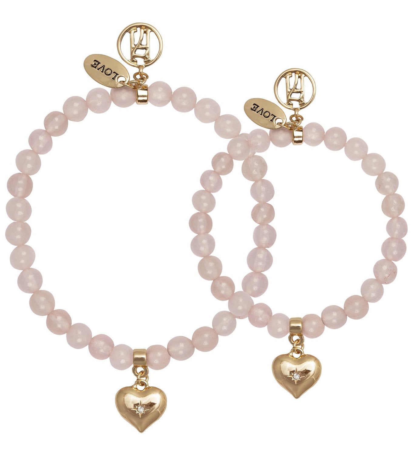 Rose-Quartz LOVE Bracelet with Charm for Passion & Relationships