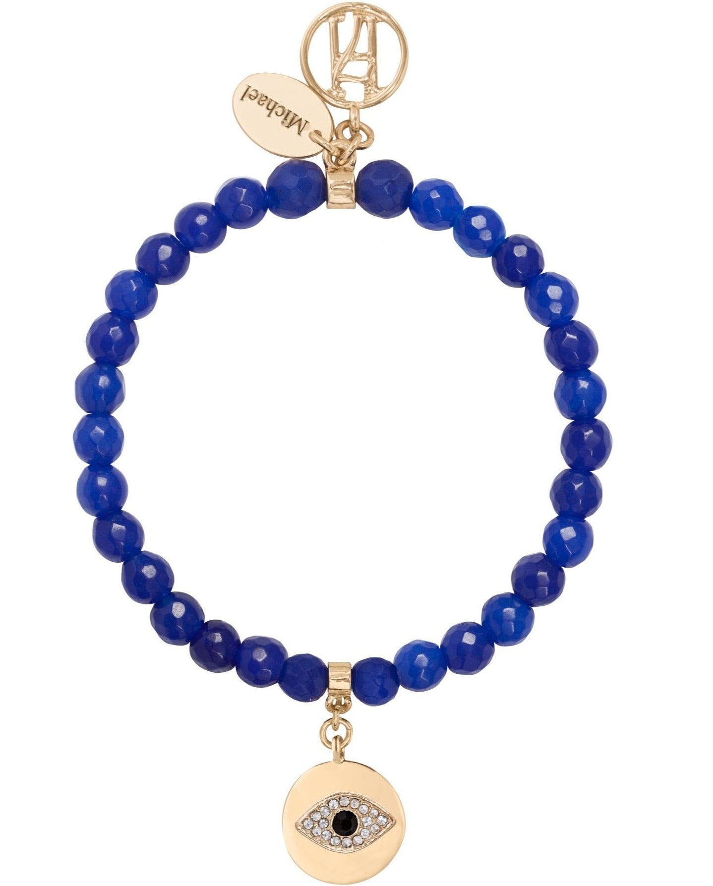 Angel Michael Blue Bracelet for Protection, Strength & Courage Third Eye Disc Charm