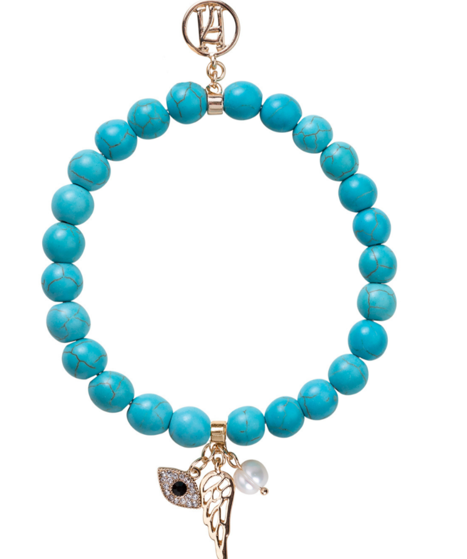 Larger Beaded Turquoise 3rd Eye Bracelet For Luck, Protection & Health